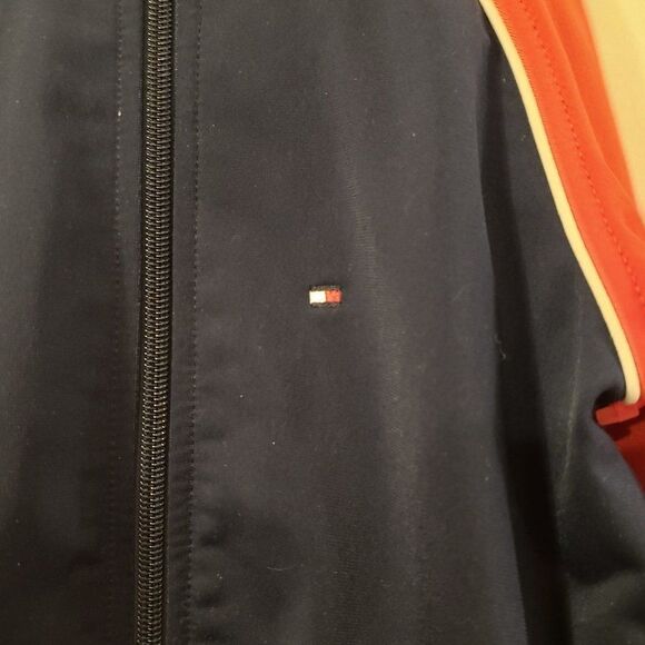 Tommy Hilfiger Boy's Orange Navy Polyester Bomber Jacket - Size XS or 4/5 - Picture 14 of 15